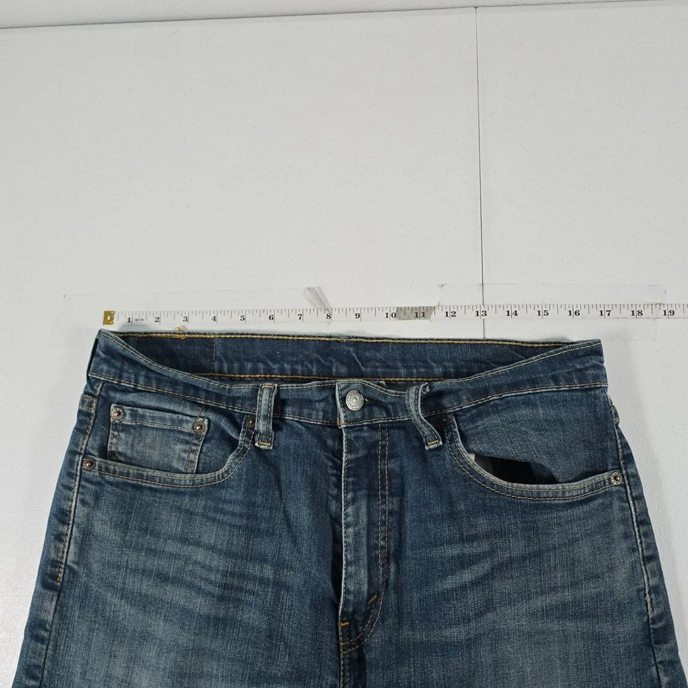 Levis 502 Regular Taper Mens Blue Jeans Medium Wash Stretch 33x34 14376